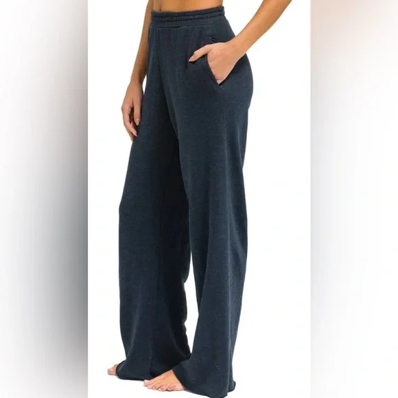 2pc🔥Aviator Nation Set 5 Stripe Hoodie & Gray Wide Leg Sweatpants Set Medium USA - Picture 6 of 10